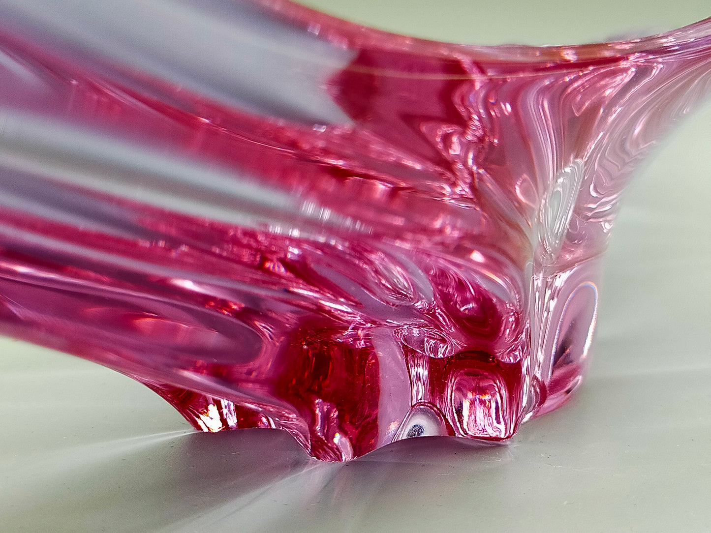 Elegante Murano Stil Glasschale Violett Rosa Design Schale