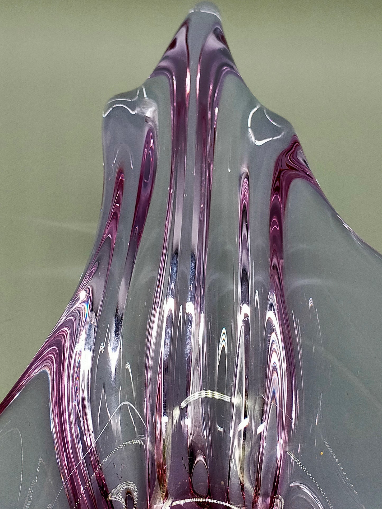 Elegante Murano Stil Glasschale Violett Rosa Design Schale