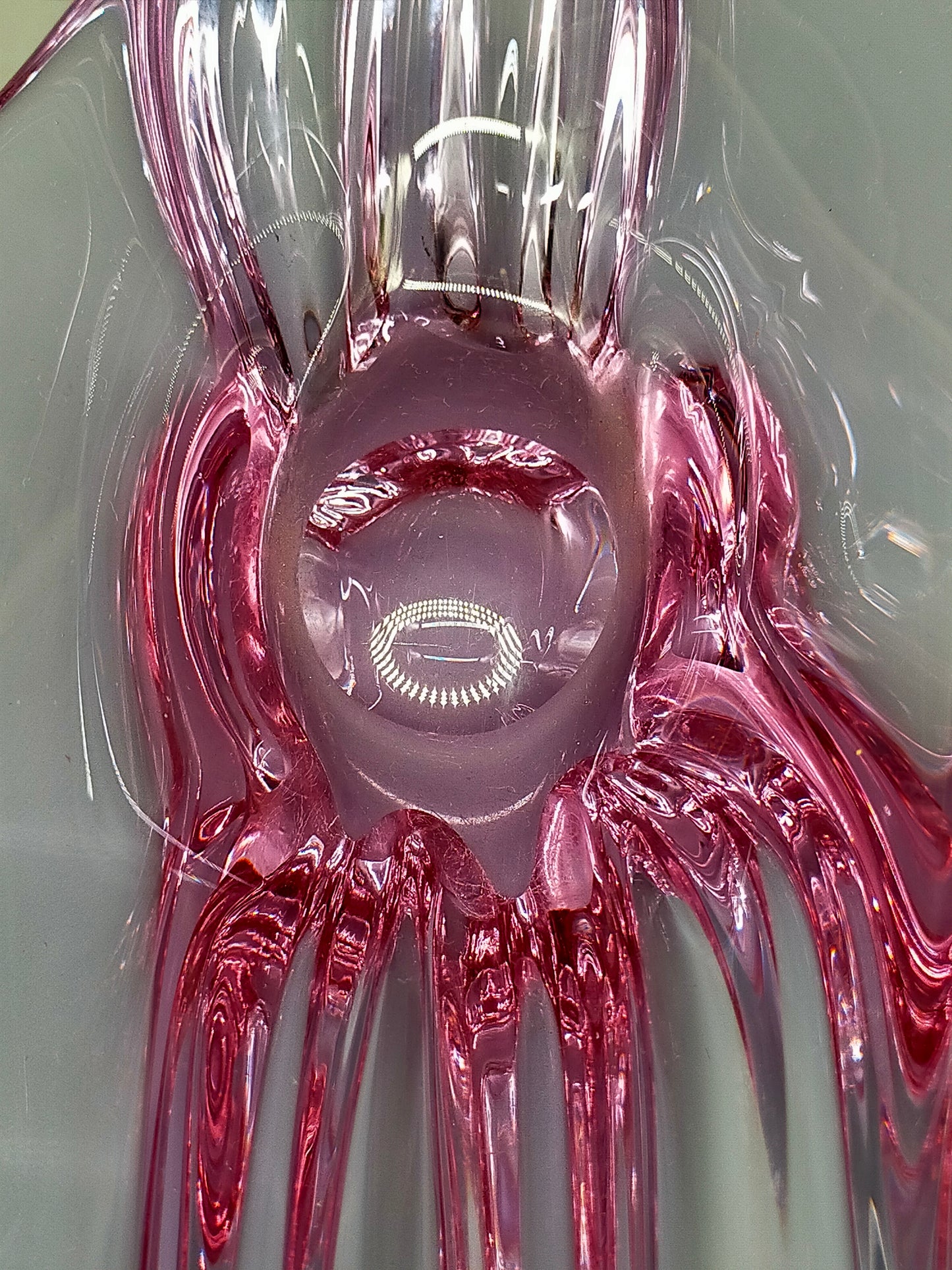 Elegante Murano Stil Glasschale Violett Rosa Design Schale