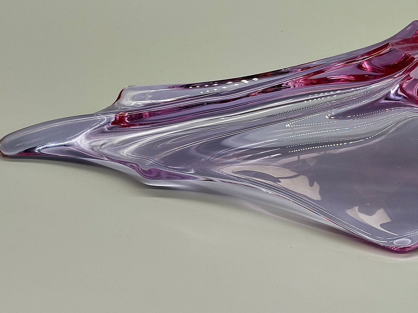 Elegante Murano Stil Glasschale Violett Rosa Design Schale
