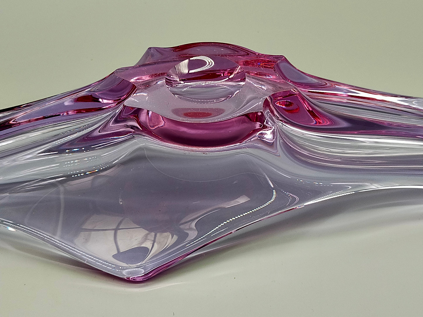 Elegante Murano Stil Glasschale Violett Rosa Design Schale