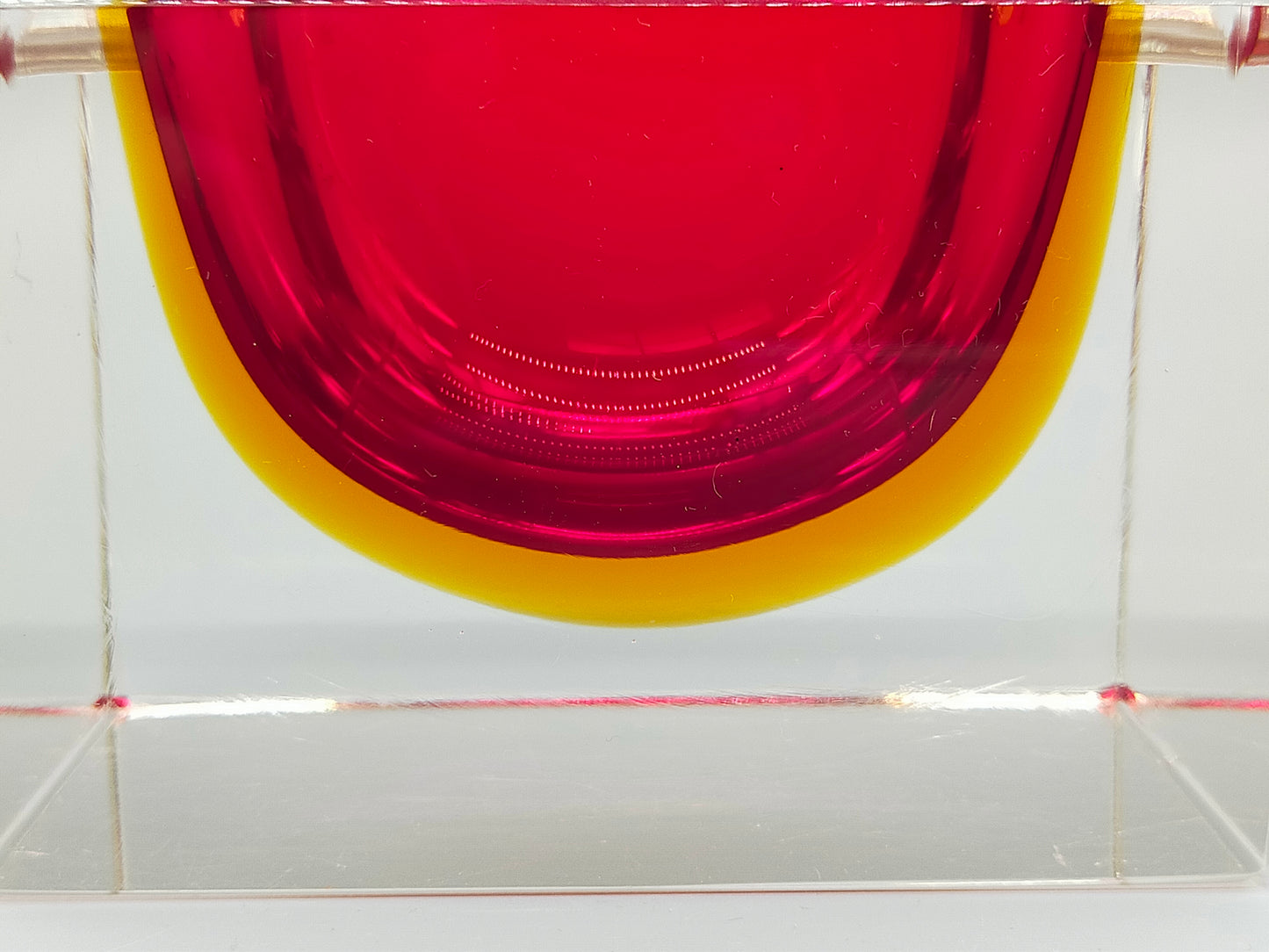 Massiver Murano Sommerso Glas Aschenbecher