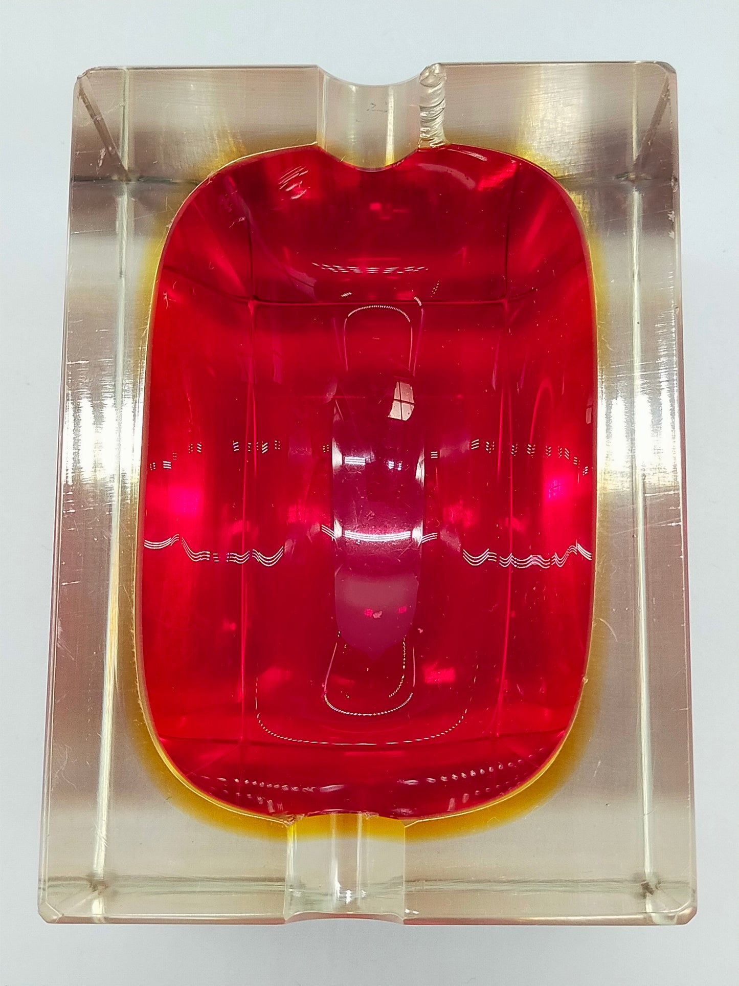 Massiver Murano Sommerso Glas Aschenbecher
