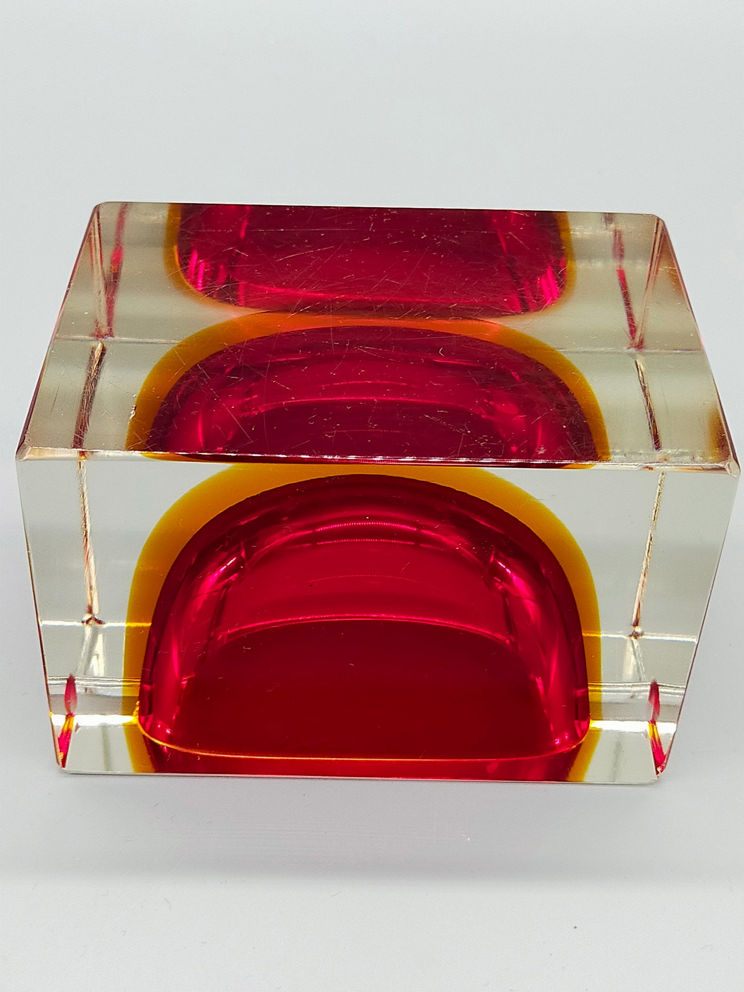 Massiver Murano Sommerso Glas Aschenbecher