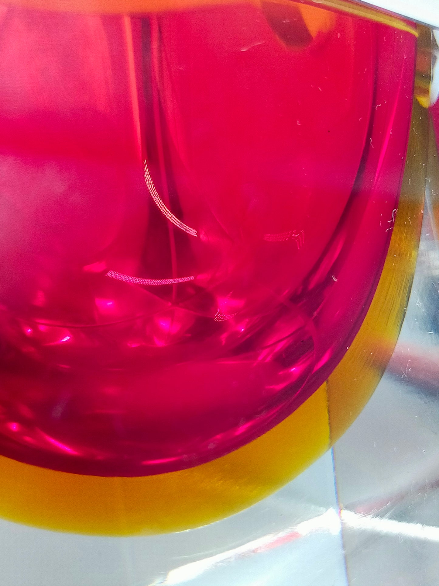 Massiver Murano Sommerso Glas Aschenbecher