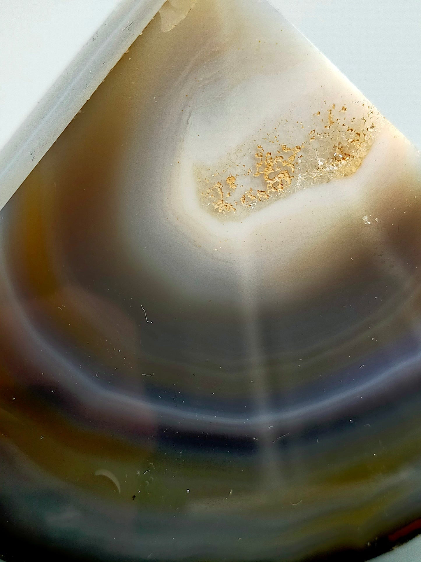 Polierte Achat Scheibe Natürliches Mineral Segment mit Bänderung
