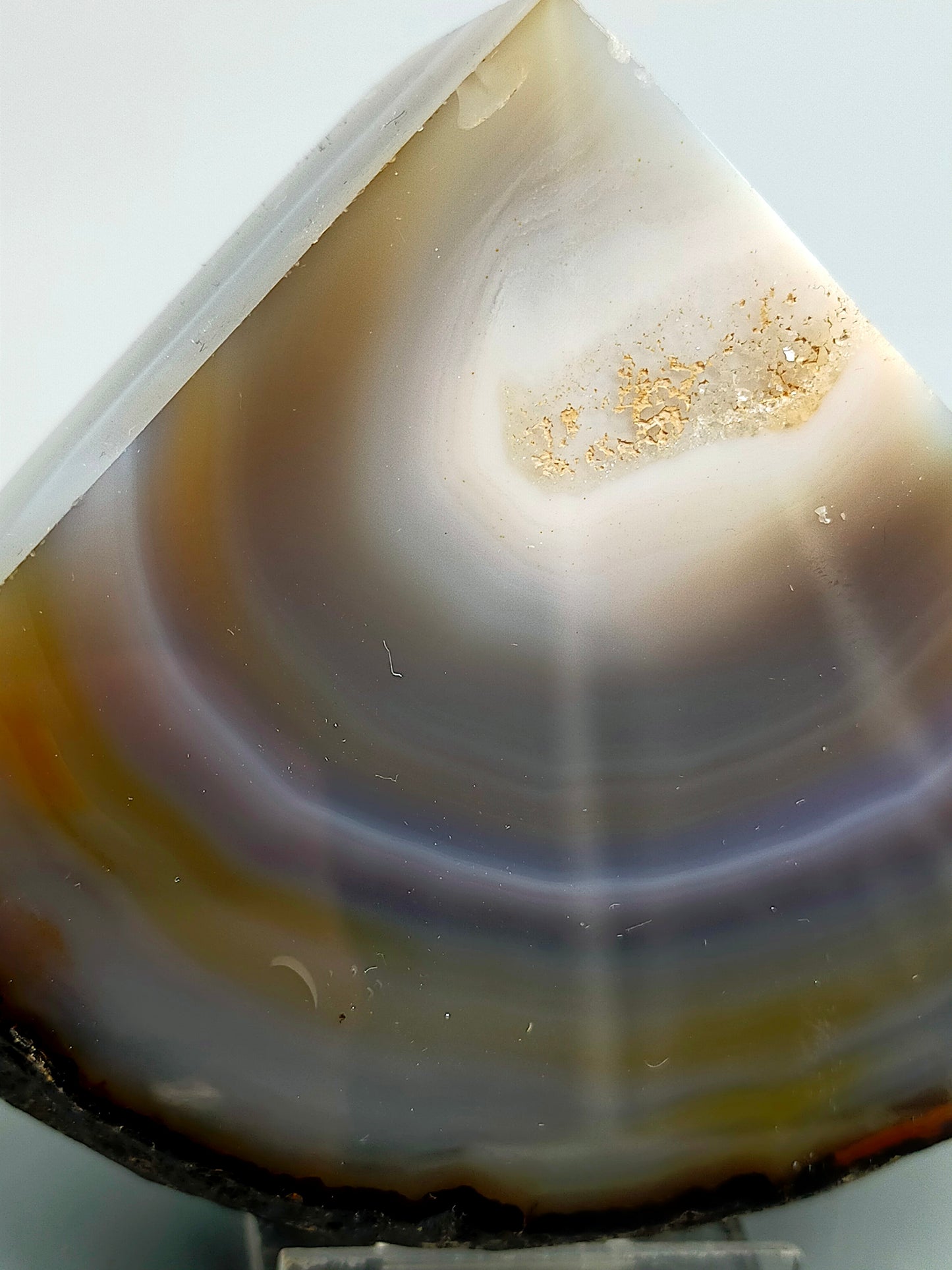 Polierte Achat Scheibe Natürliches Mineral Segment mit Bänderung