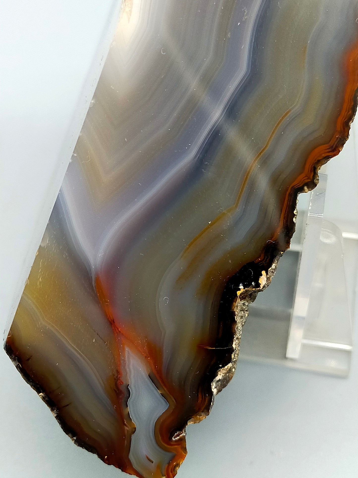 Polierte Achat Scheibe Natürliches Mineral Segment mit Bänderung