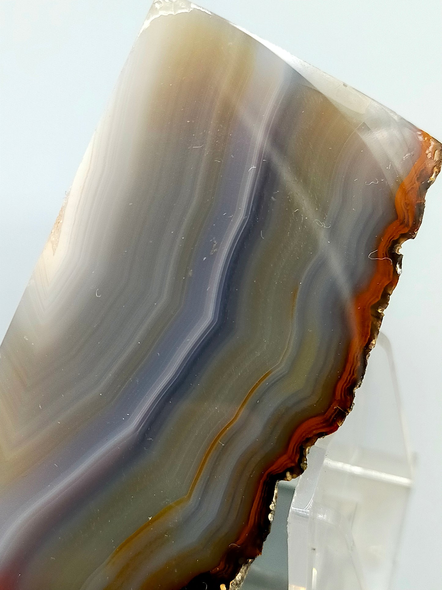 Polierte Achat Scheibe Natürliches Mineral Segment mit Bänderung