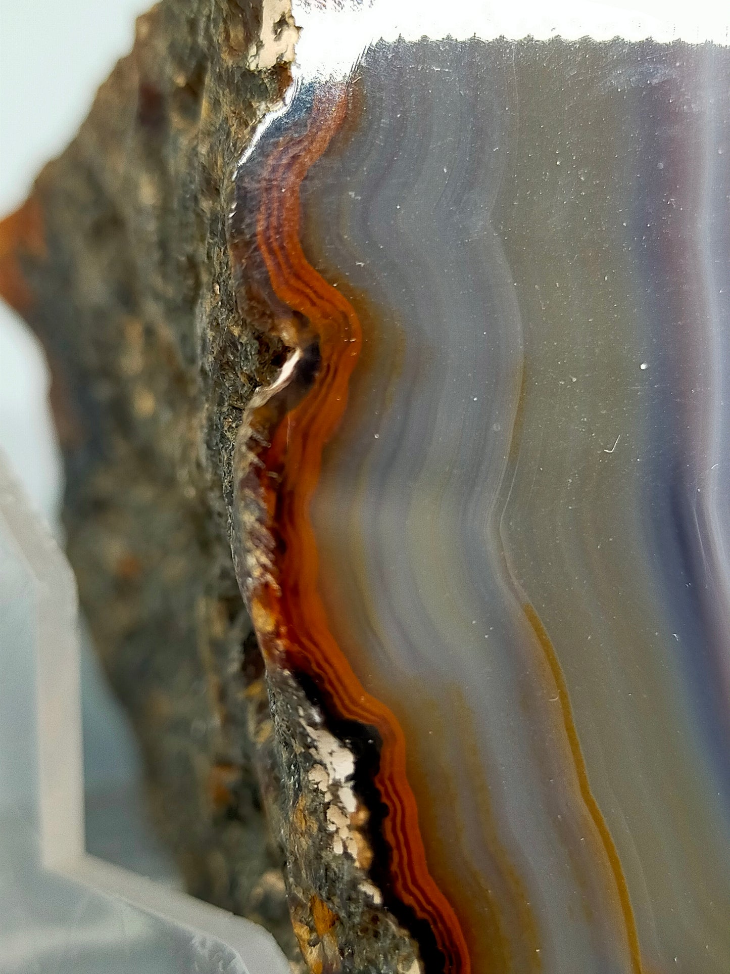Polierte Achat Scheibe Natürliches Mineral Segment
