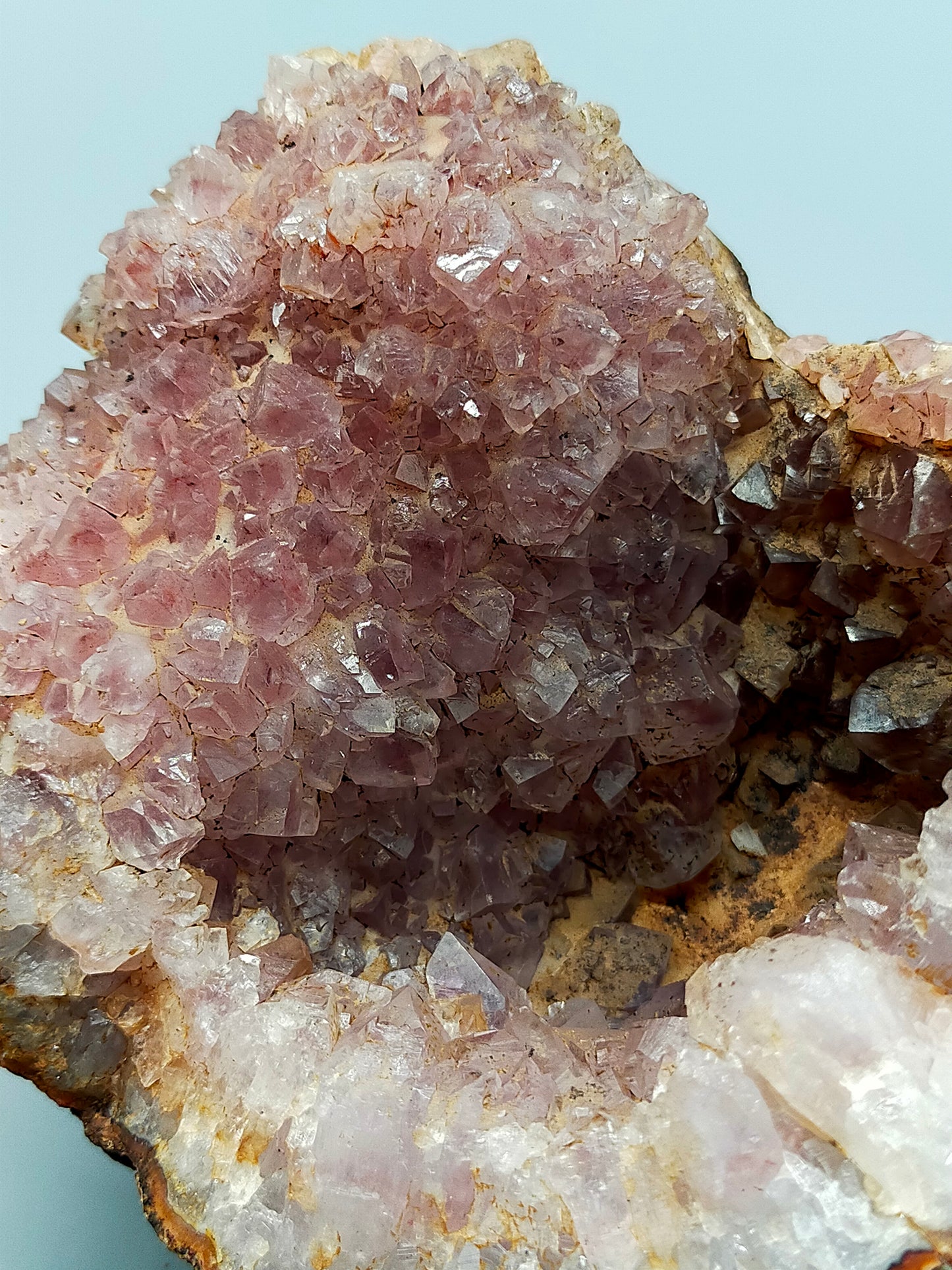 Faszinierende Amethyst Druse Rosa Kristalle im natürlichen
