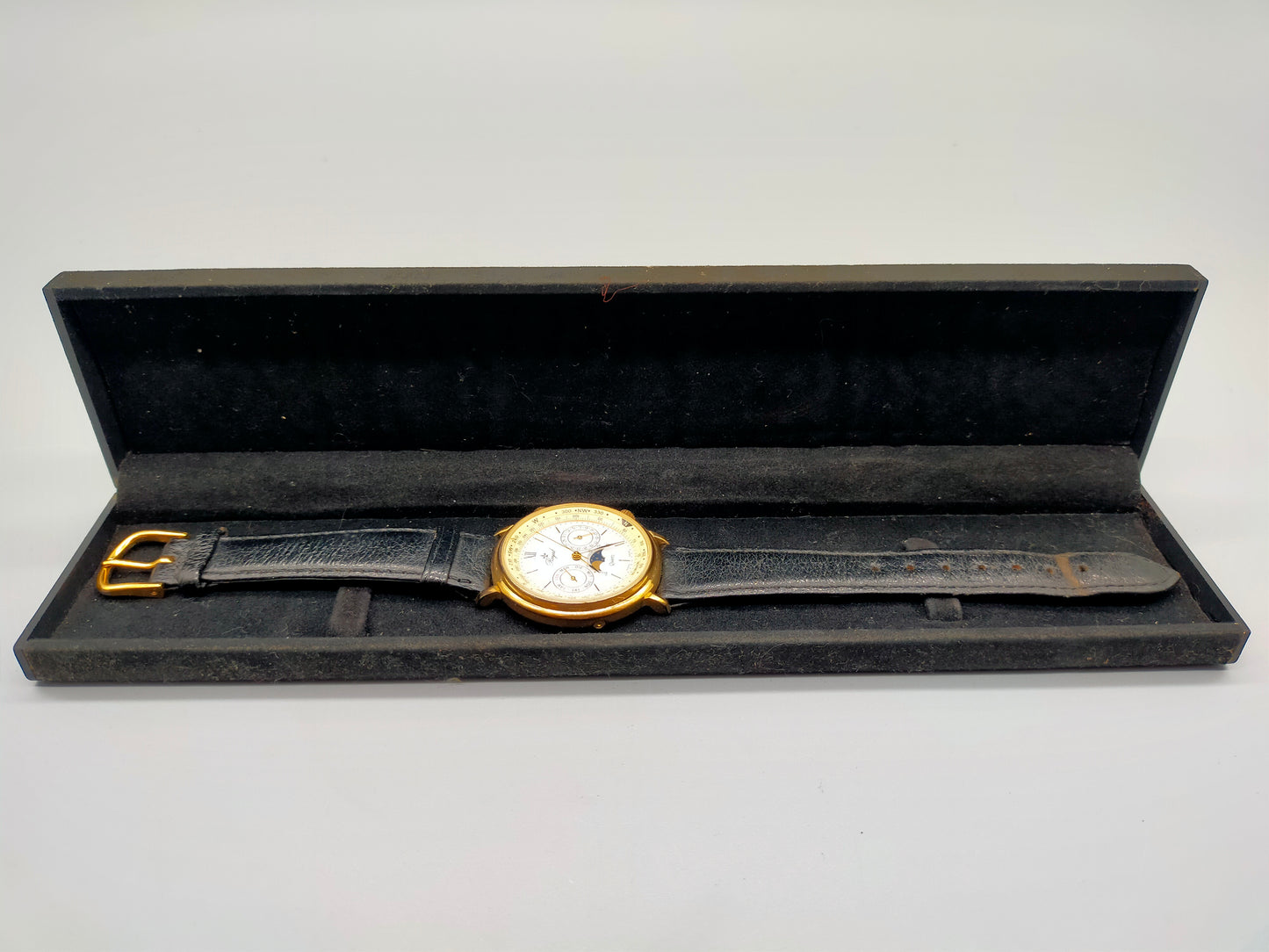 Elegante Royal Herren Uhr mit Mondphase Klassisches Design