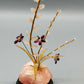 Edelstein Baum aus Rosenquarz und Granat Kunstvolle Handarbeit