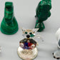 Konvolut Tierfiguren aus Kristall und Malachit 9 teiliges Set