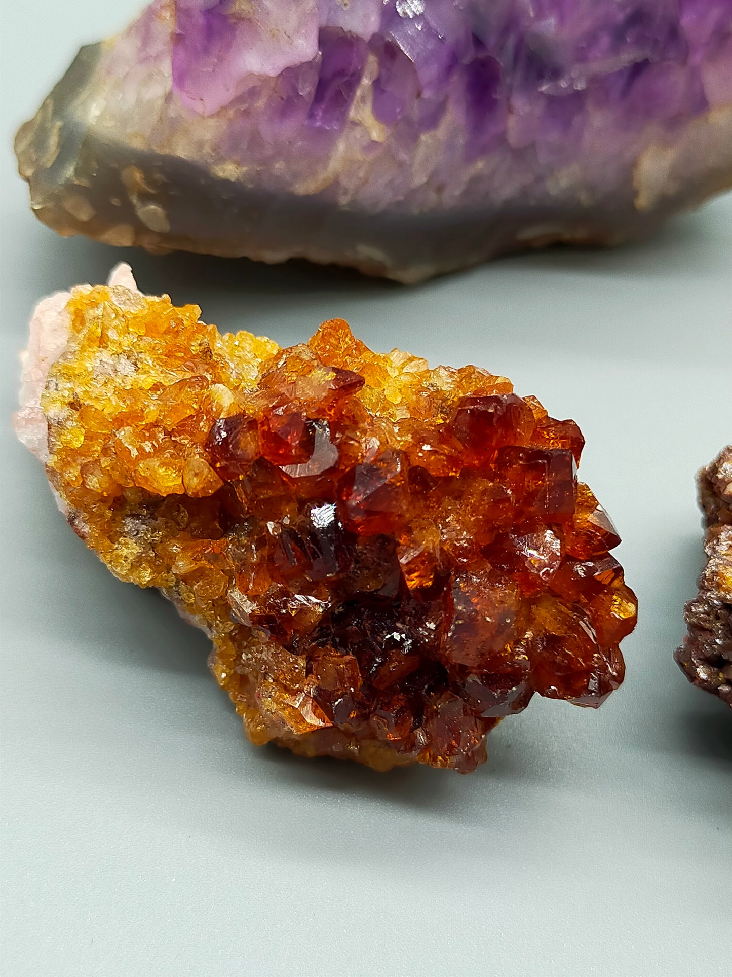 Exklusive Mineralien set 4tlg Amethyst Schwefel