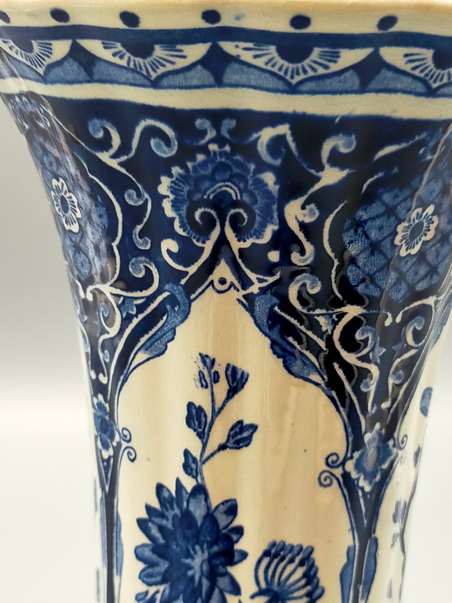 Antike Klassisches Delfts Blauw Petrus Vase