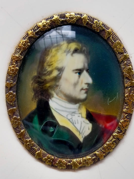 Deutsche Schule (XIX)  Klassisches Herren Porträt im Oval Miniatur