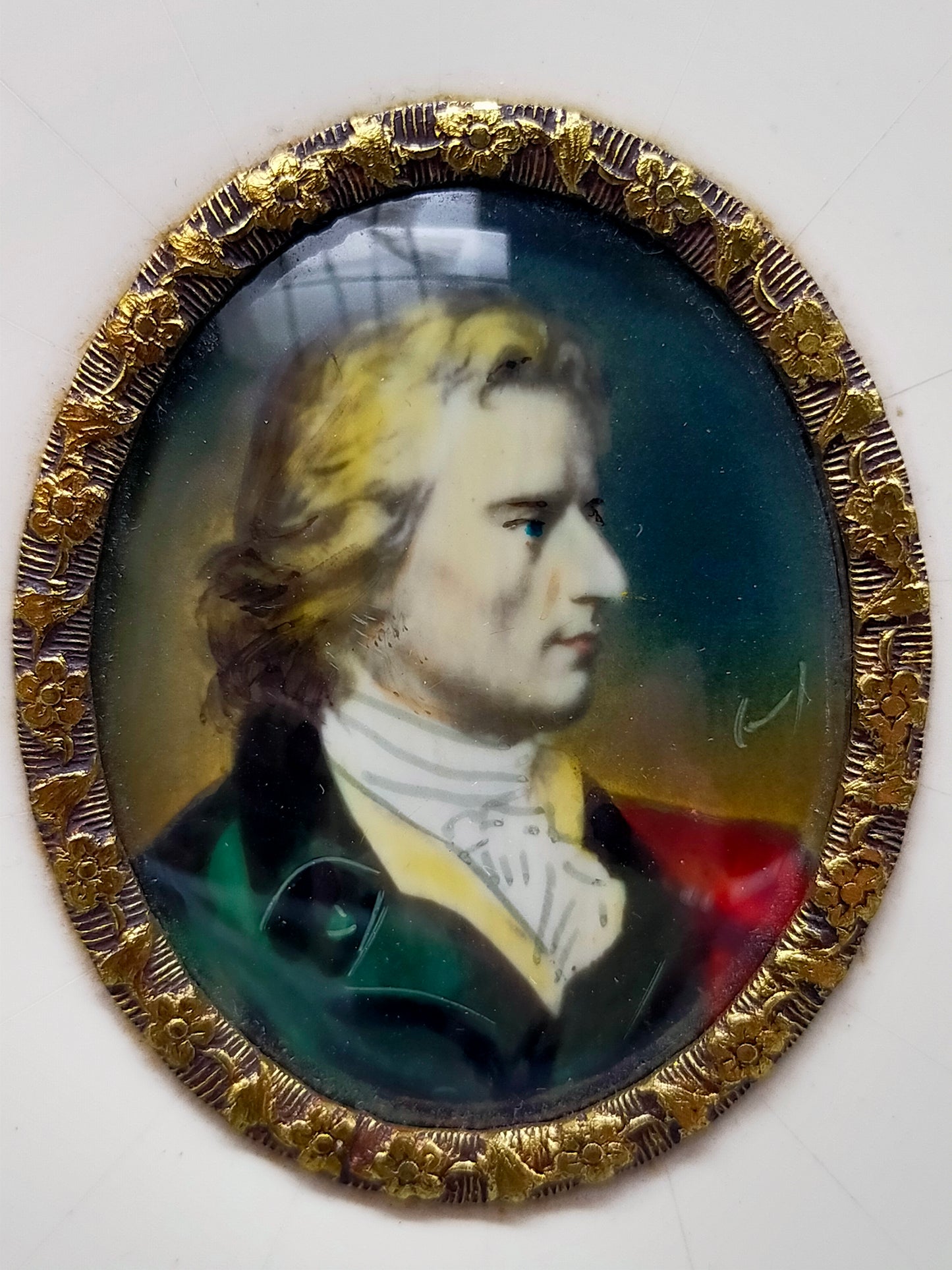 Deutsche Schule (XIX)  Klassisches Herren Porträt im Oval Miniatur