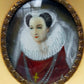 Deutsche Schule Barockes Damenporträt im Prunkrahmen Miniaturgemälde