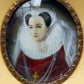 Deutsche Schule Barockes Damenporträt im Prunkrahmen Miniaturgemälde