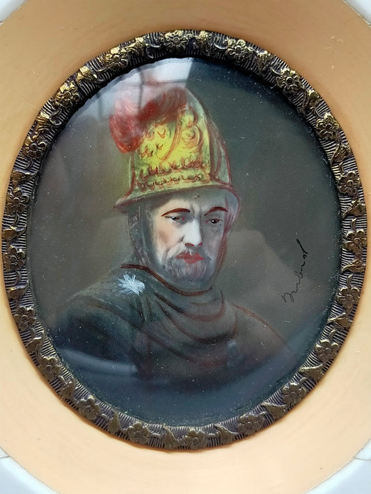 Klassisches Miniaturporträt eines Ritters Kunstvolles Gemälde