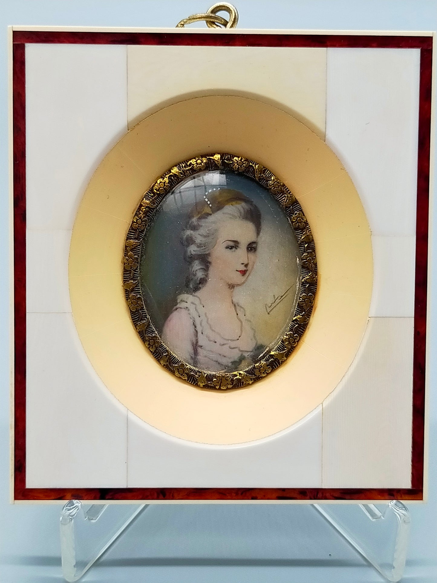 Französische Schule (XIX) Constanze Weber Miniaturgemälde
