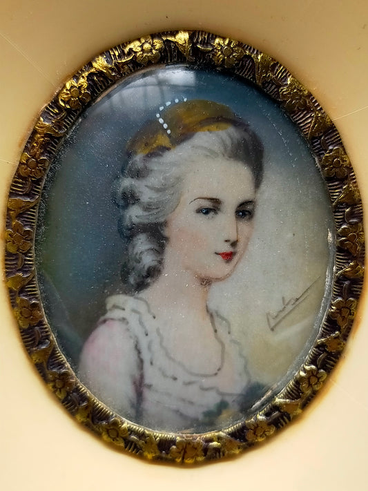 Französische Schule (XIX) Constanze Weber Miniaturgemälde