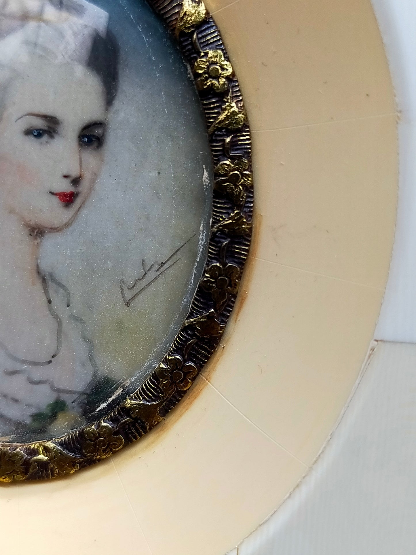 Französische Schule (XIX) Constanze Weber Miniaturgemälde