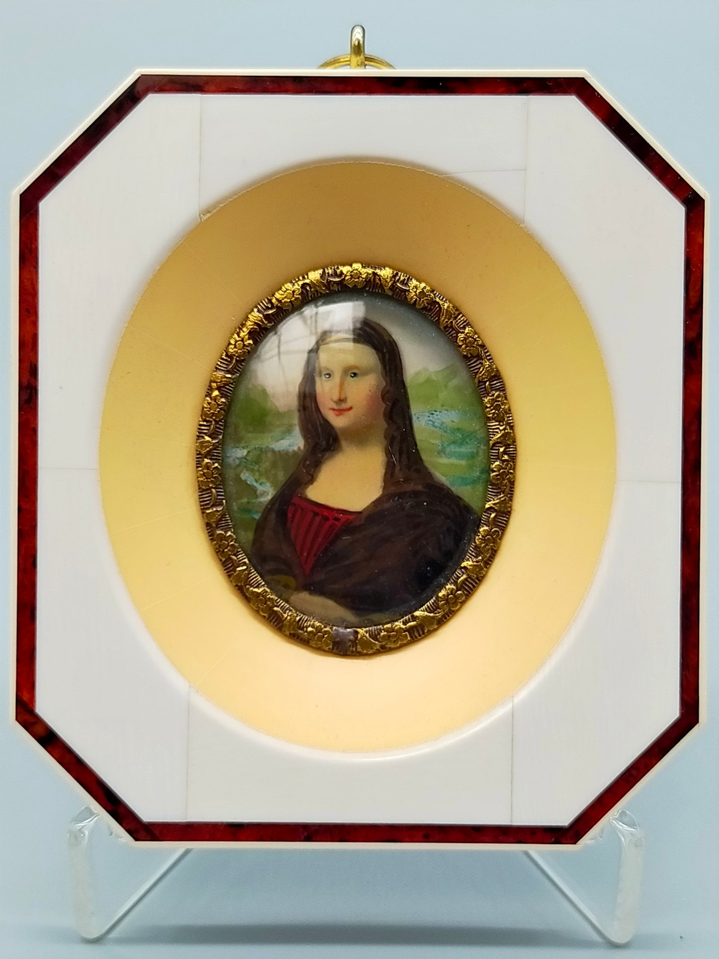 Italienische Schule (XX)  Miniatur Mona Lisa 1950