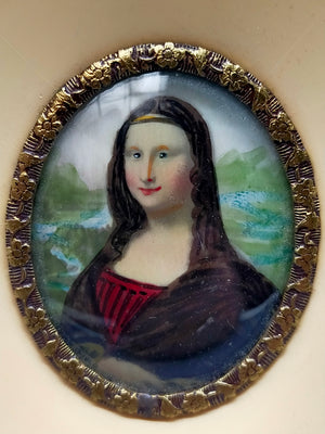 Italienische Schule (XX)  Miniatur Mona Lisa 1950