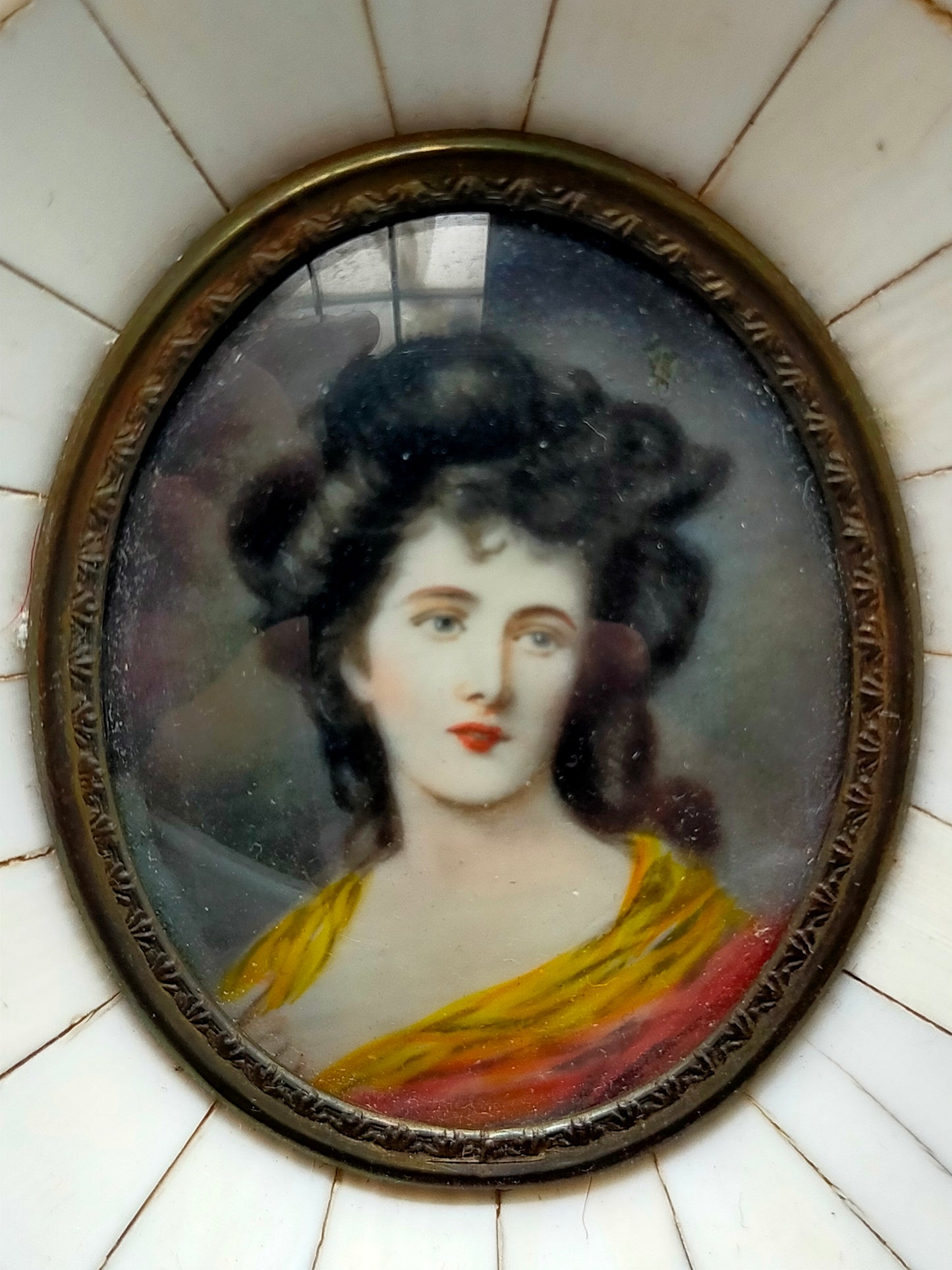Englische Schule (XIX) Elegantes Damenportrait Miniaturgemälde