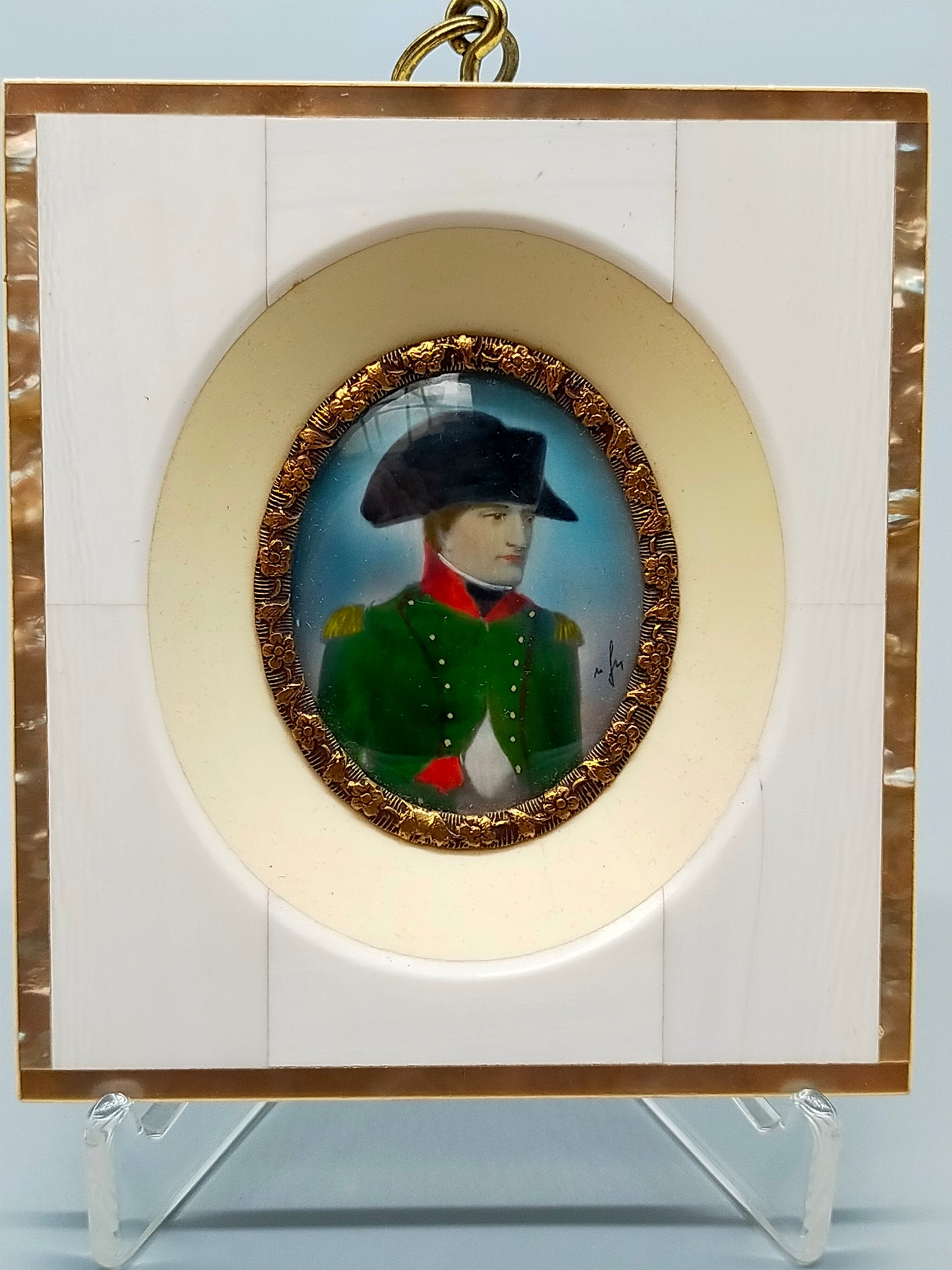 Französische Schule (XIX) Portrait von Napoleon I Miniaturgemälde