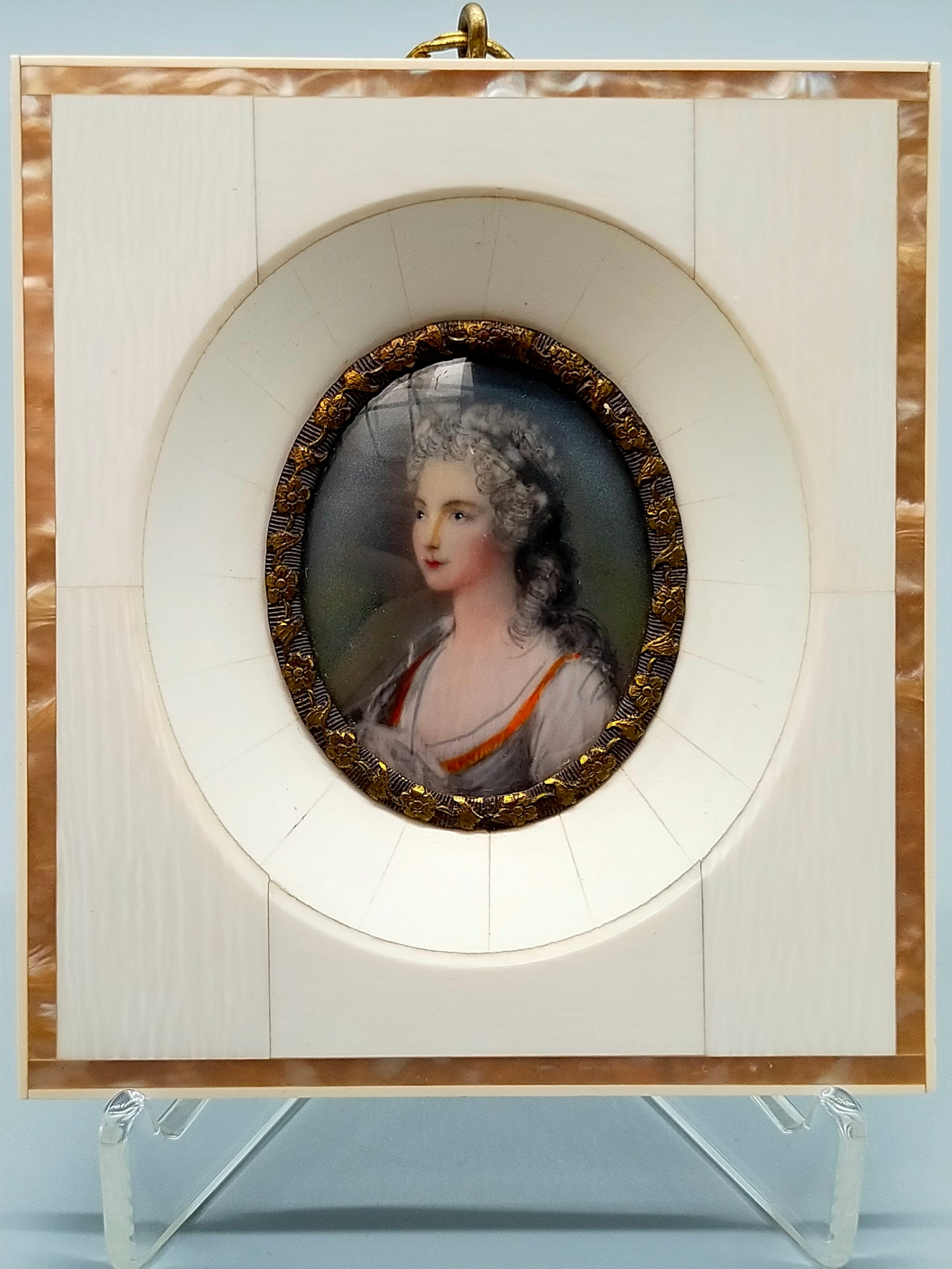 Französische Schule (XVIII)  Damenportrait Miniatur