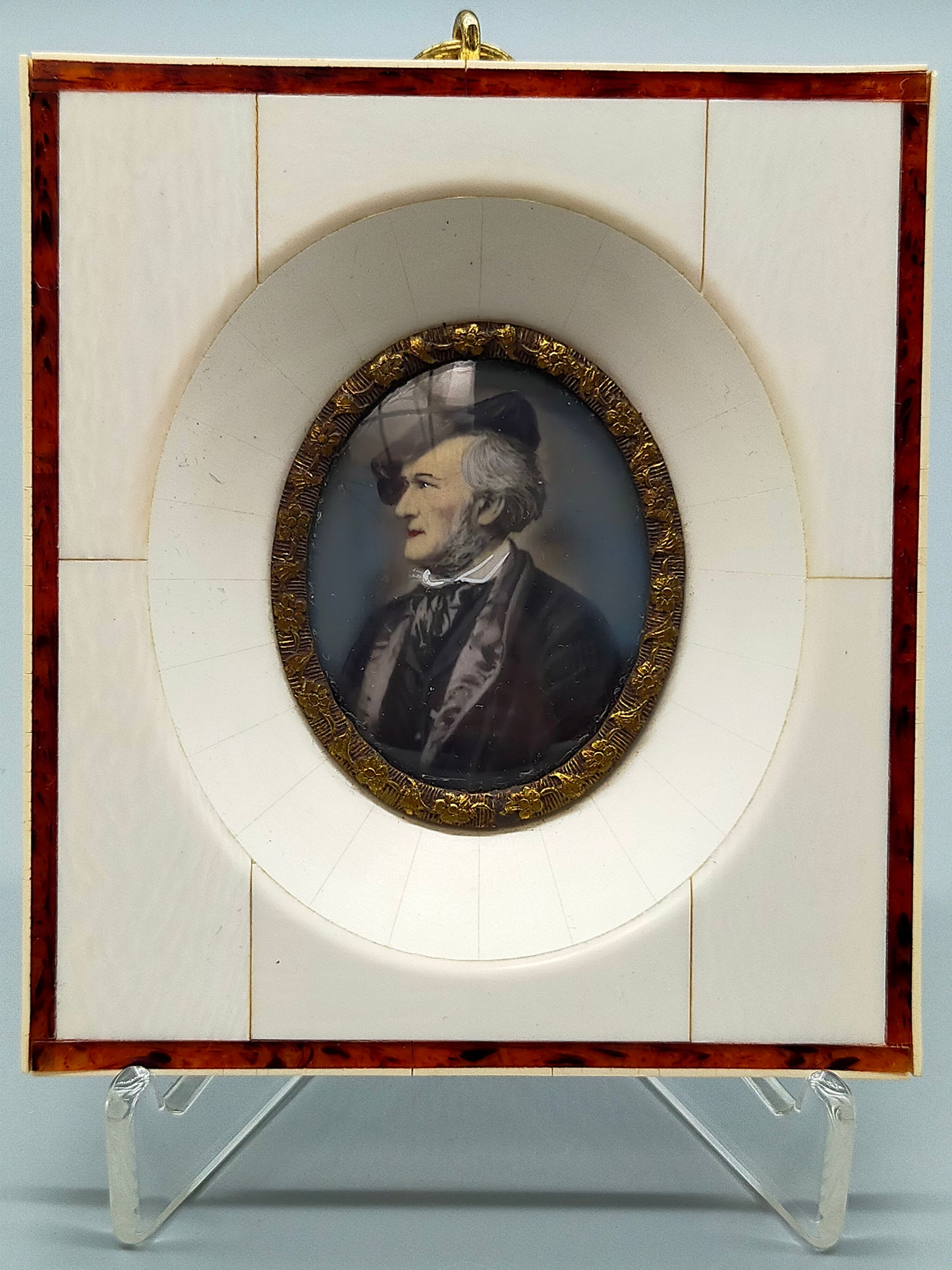 Deutsche Schule (XIX) Porträt von Richard Wagner Miniaturgemälde