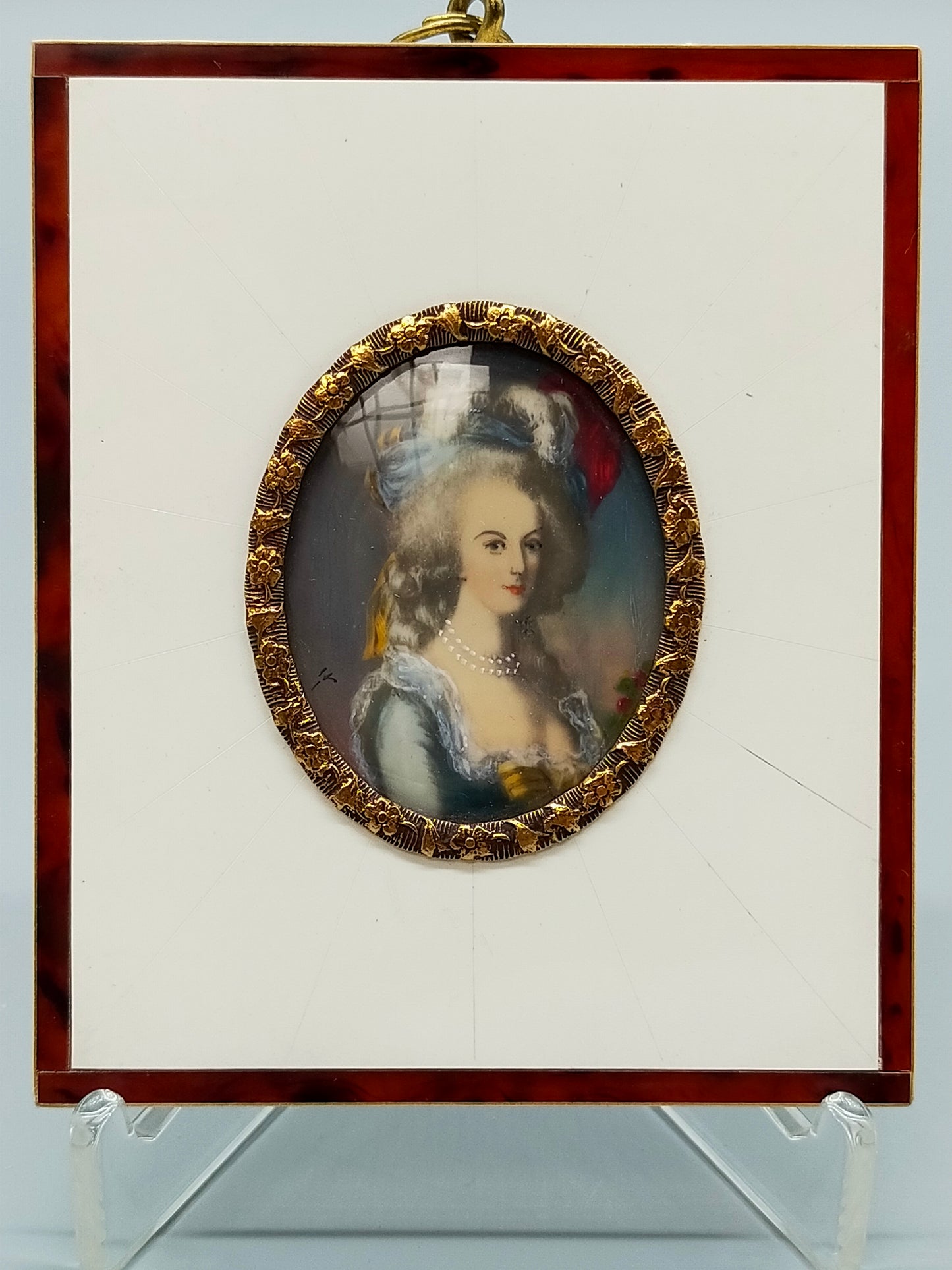 Französische Schule Elegantes Marie Antoinette Miniaturporträt
