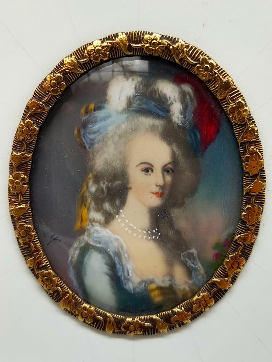 Französische Schule Elegantes Marie Antoinette Miniaturporträt