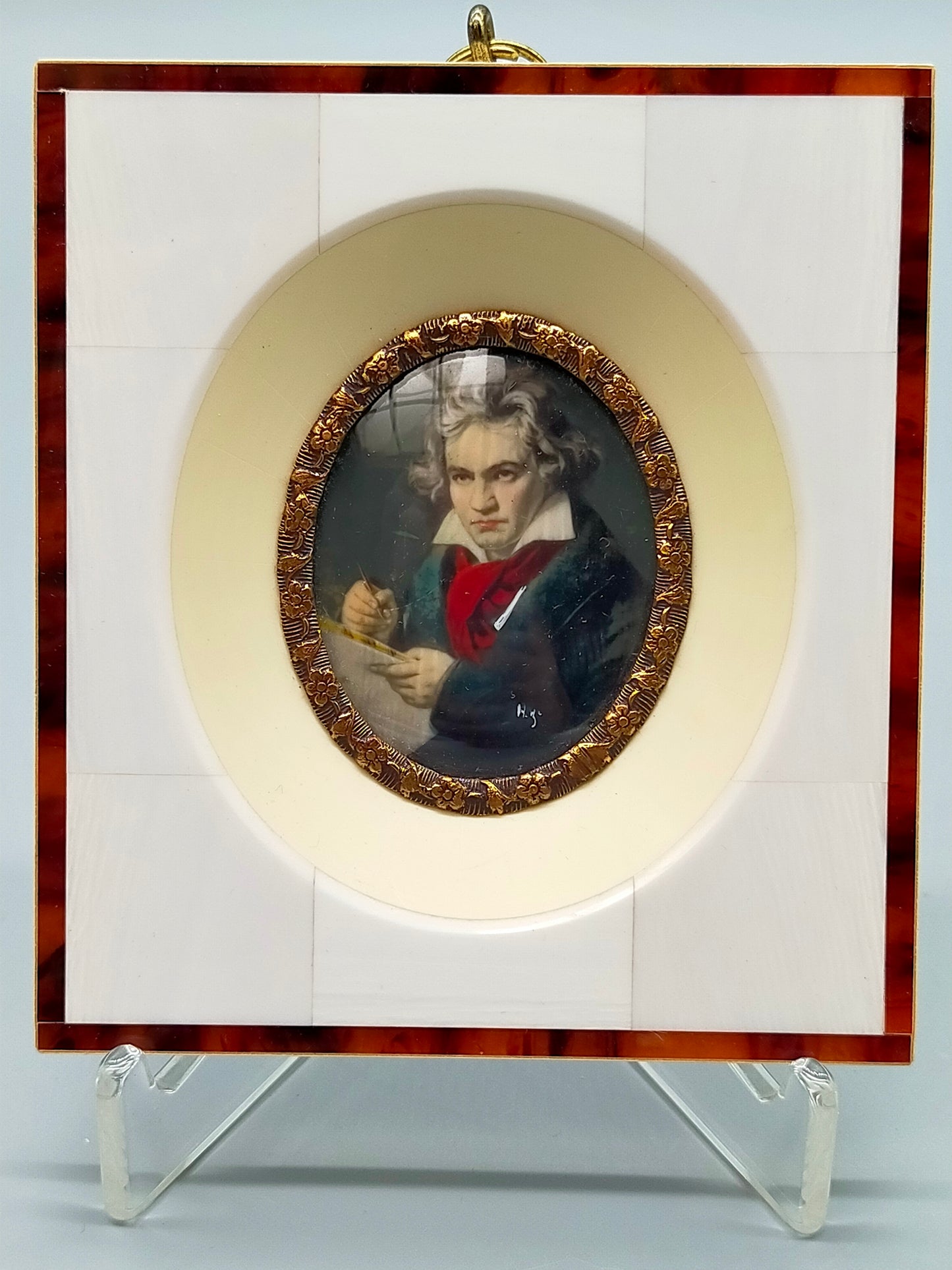 Deutsche Schule (XIX) Porträt Ludwig van Beethoven Miniaturgemälde