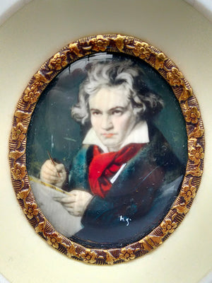 Deutsche Schule (XIX) Porträt Ludwig van Beethoven Miniaturgemälde