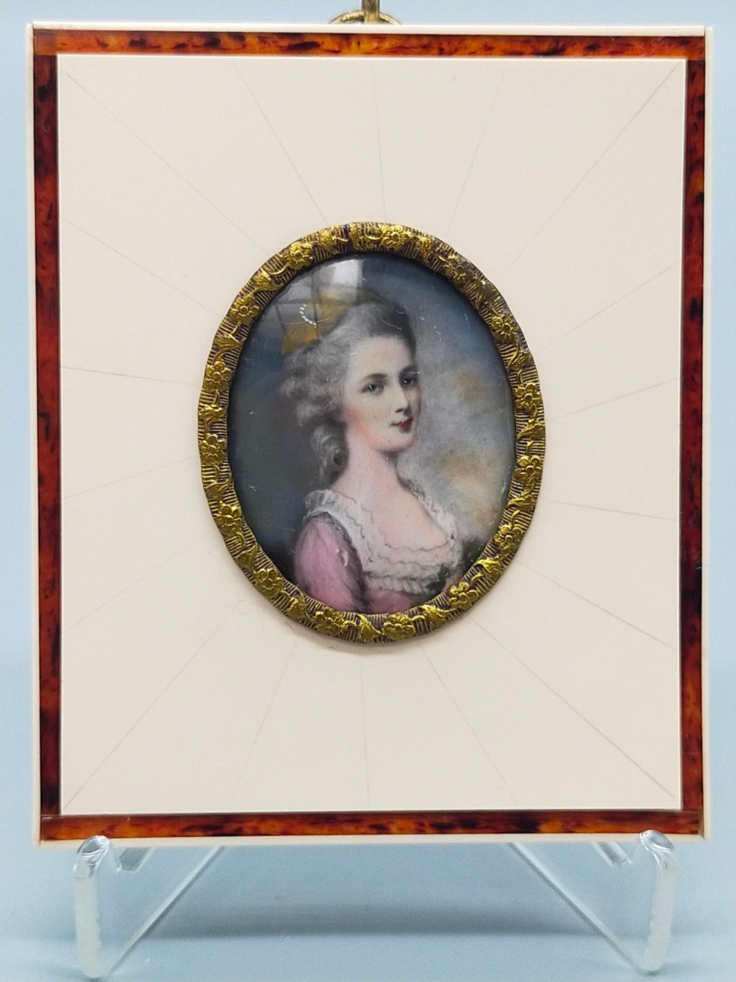 Französische Schule (XVIII) Edles Damenportrait Miniatur Gemälde