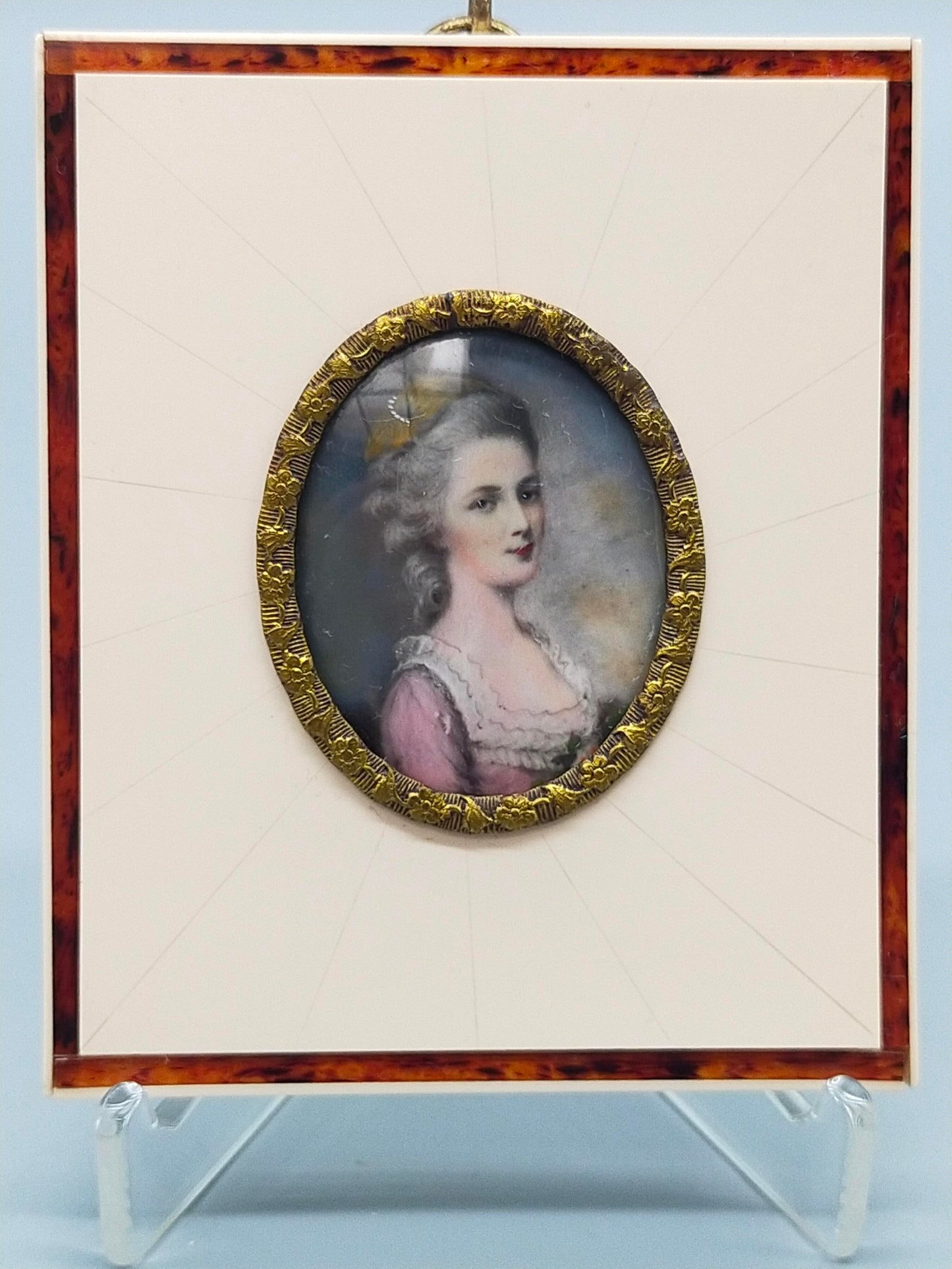 Französische Schule (XVIII) Edles Damenportrait Miniatur Gemälde