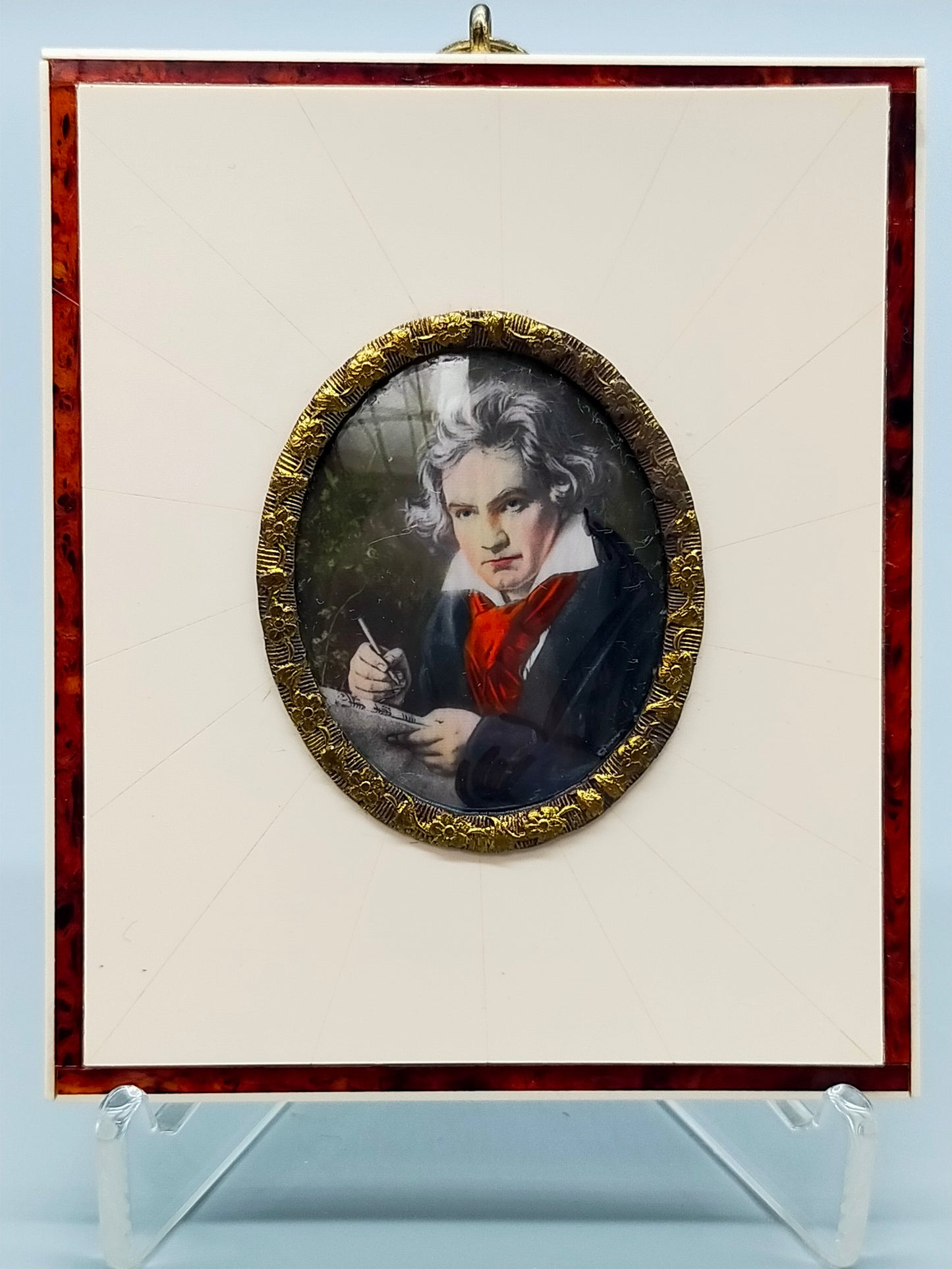 Porträt Ludwig van Beethoven Feine Miniatur Malerei