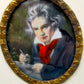 Porträt Ludwig van Beethoven Feine Miniatur Malerei