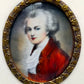 Klassisches W.A. Mozart Porträt Handgemalte Miniatur im verzierten Rahmen