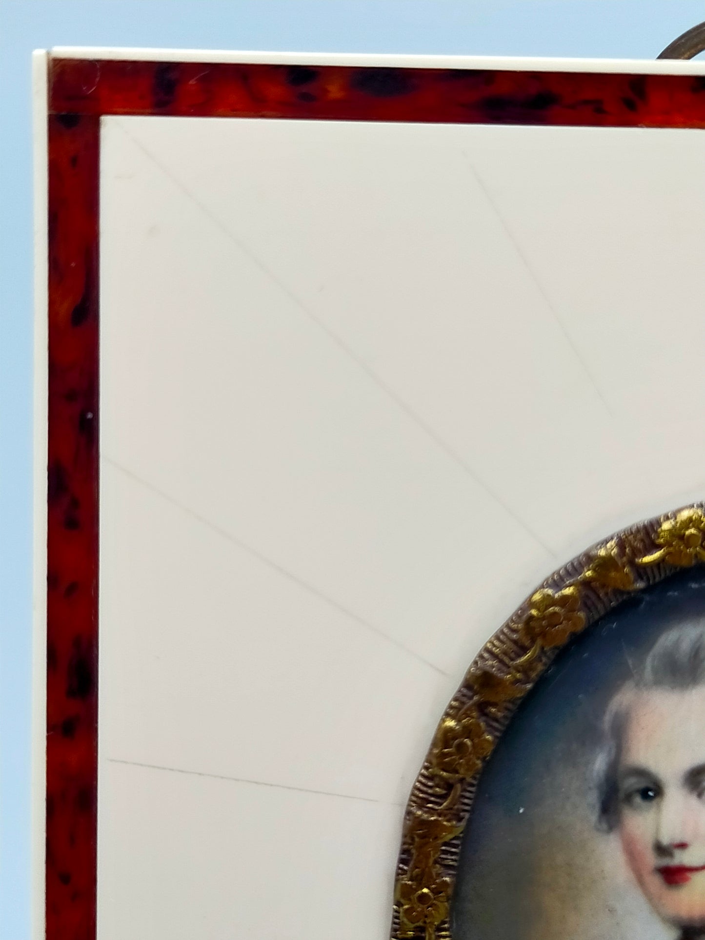 Klassisches W.A. Mozart Porträt Handgemalte Miniatur im verzierten Rahmen