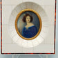 Klassische Porträt Miniature Anna Kaula im blauen Kleid
