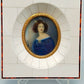 Klassische Porträt Miniature Anna Kaula im blauen Kleid