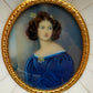 Klassische Porträt Miniature Anna Kaula im blauen Kleid