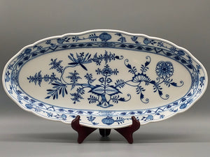 Edle Meissen Zwiebelmuster Servierplatte – Große ovale Porzellanplatte