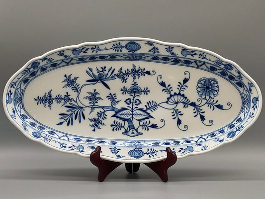 Edle Meissen Zwiebelmuster Servierplatte – Große ovale Porzellanplatte