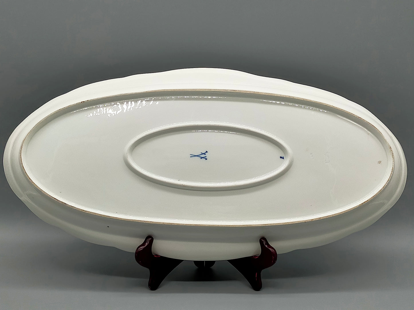 Edle Meissen Zwiebelmuster Servierplatte – Große ovale Porzellanplatte